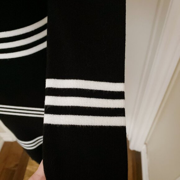 New Chic Black & White Striped Sweater Dress – Long Sleeve, Bodycon Fit - Picture 3 of 5